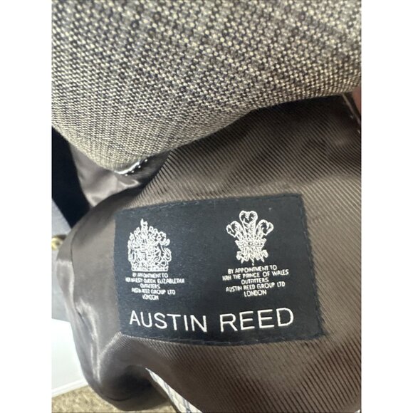 Austin Reed Blazer Men’s 42 100% Wool Gray Windowpane Check Sport Coat - Picture 6 of 8